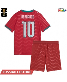 Günstige Portugal Bernardo Silva #10 Heimtrikotsatz Kinder WM 2026 Kurzarm (+ Kurze Hosen)